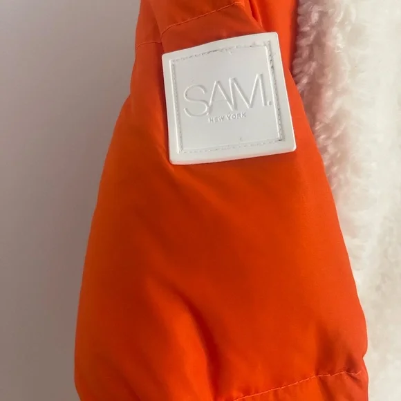NWT, SAM Jacket, Orange and White Women's Jacket - Picture 6 of 8